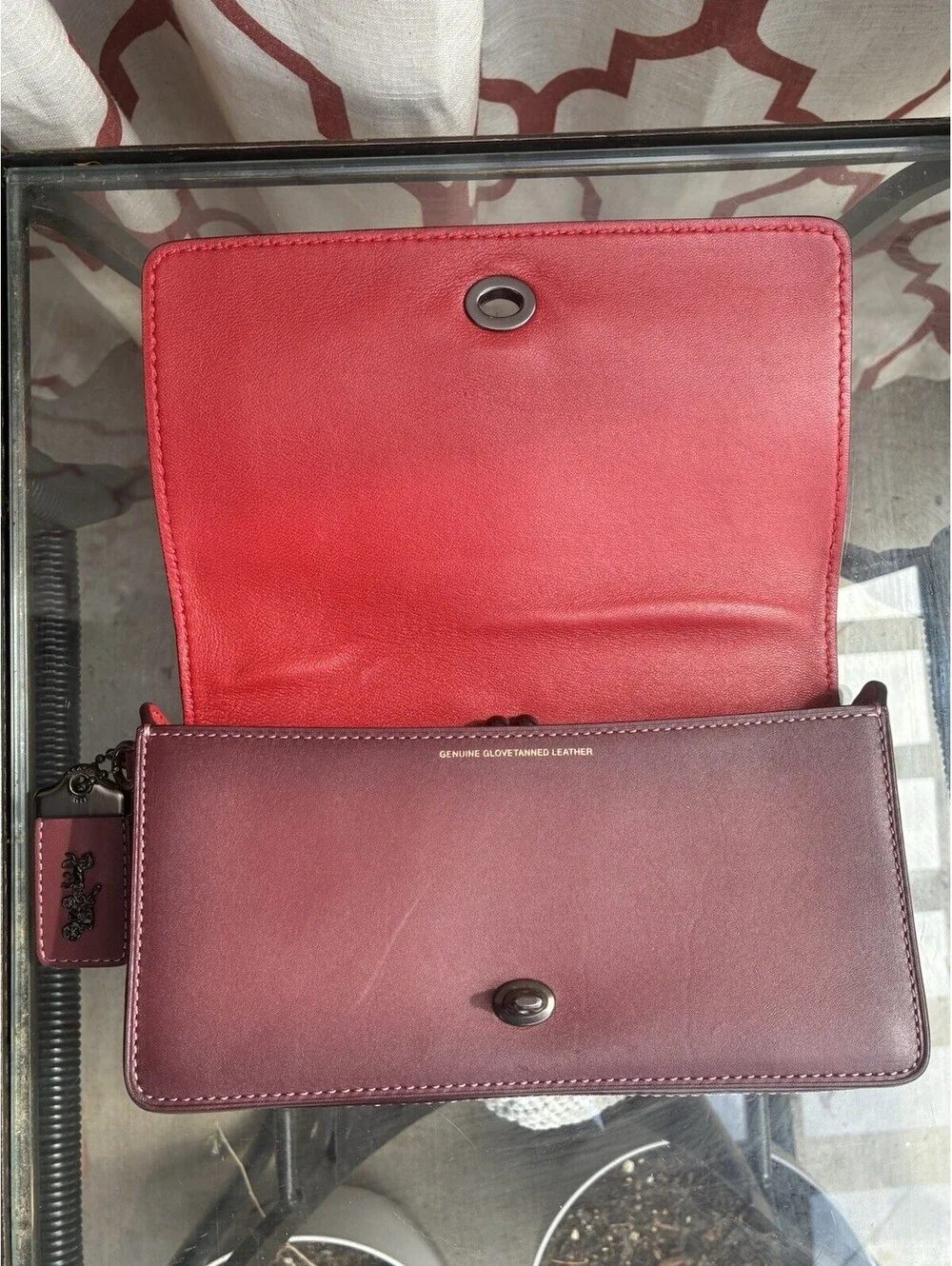 Coach 1941 Oxblood Dinky 24 37296 Glovetanned Leather Kisslock Crossbody
